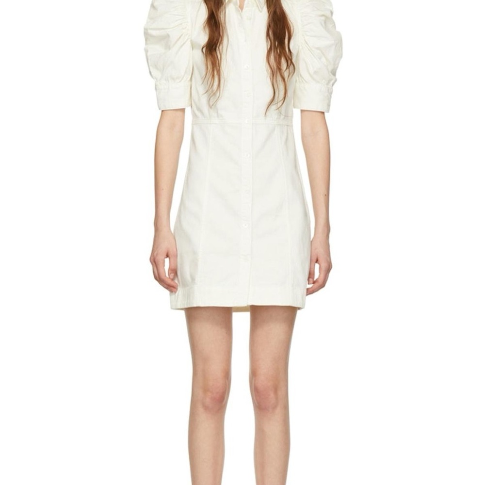 Elegant White Puff Sleeve Dress